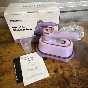 NIB GREENYEE Portable Steam Iron 2-in-1 Travel Steamer 1000W Purple 85ml